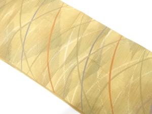 霞に芝草模様織り出し　袋帯